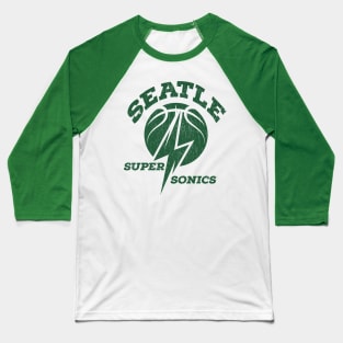 Seattle Supersonics - Retro Grunge Baseball T-Shirt